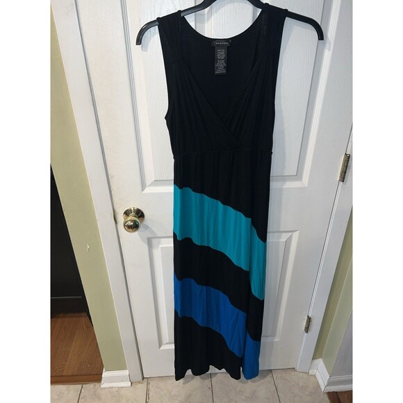 Spense Maxi Dress Womens M Multicolor Striped Jersey Knit Casual Comfort Beachy - Picture 7 of 7